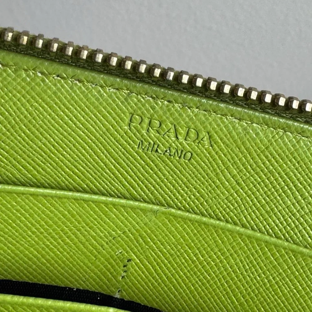 PRADA Tessuto Nylon Zip Around Wallet Green - Picture 10 of 14